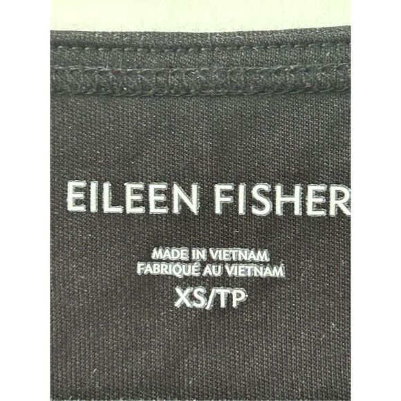 Eileen Fisher High Low Long Sleeve Tunic Blouse Women’s Black Size XS - Picture 3 of 4